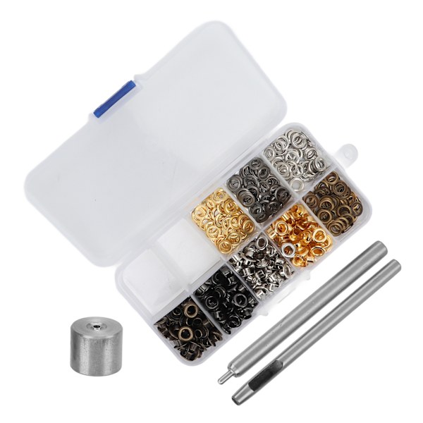 240 stk. Øyeblikk 4mm DIY Forkrommet Praktisk Små 4 Farger Metall Maljer Maljer Ornament Sett Verktøykasse