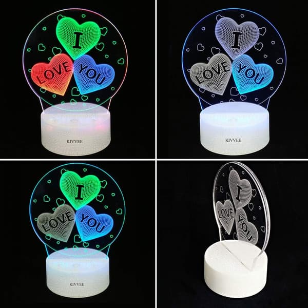 3D nattlampa I Love You Leeter Illusion Lamp Visual Table