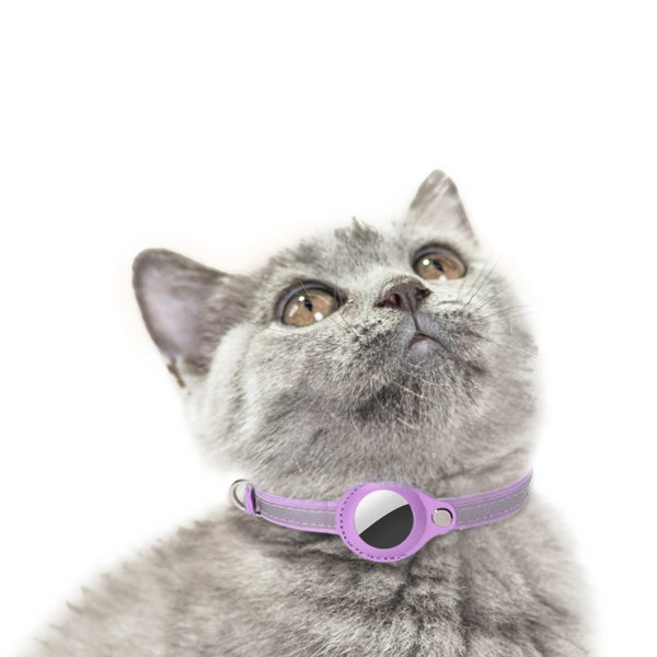 Locator Cat Collar Cute Prevent Lost Reflective Safety GPS Pet Collar for Cats Kittens Dogs Puppies Purple S (23.5‑30.5cm/9.3‑12.0in)