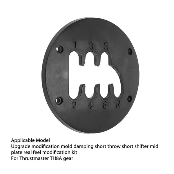 Mold Damping 6-trinns Short Throw Shifter Mid Plate Real Feel Gear Upgrade Tilbehør for Thrustmaster TH8A