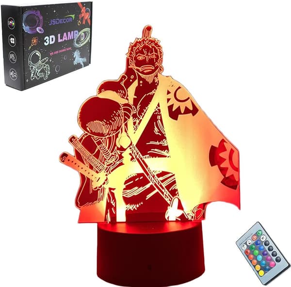 One Piece Zoro LED Lampe Kul Anime Figur Julebursdag