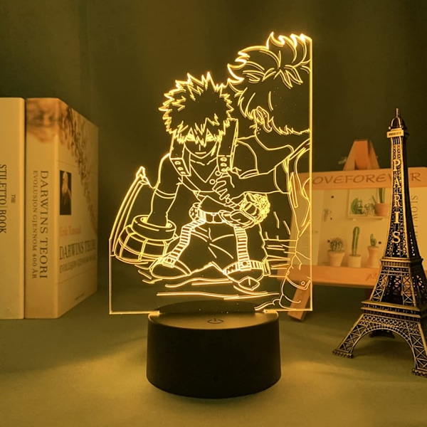 3D nattljus led Bakugo Katsuki 3D lampa Anime My Hero Aca