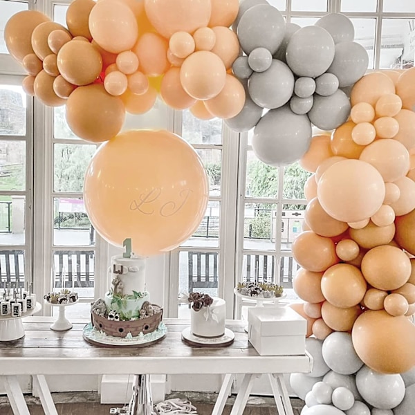 129 st gråa latexballonger i olika storlekar 18 12 10 5 tum matt gråa festballongset för födelsedagsfest examen babyshower bröllop Pastel Gray