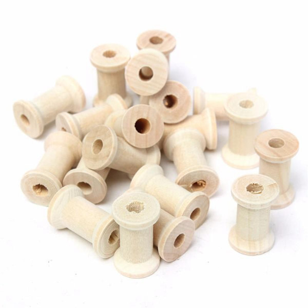 10 kpl puinen tyhjä lankakela luonnollinen puun väri 14mm x 12mm DIY