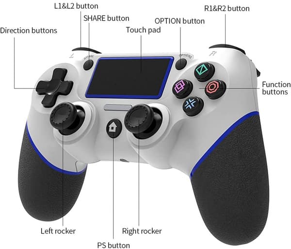 Trådløs BT Gaming Gamepad med Touchpad Vibrerende 6-akset Ha D