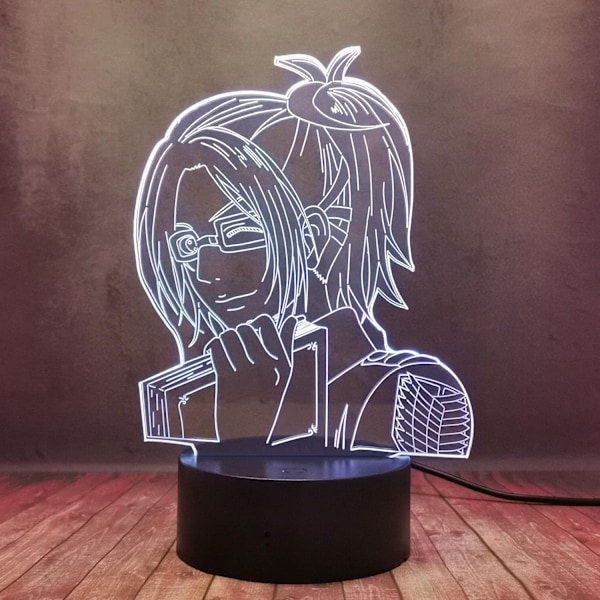 Hange Zoe lampa för serietidningsfans, Anime Levi Ackerman 3D LED Ni