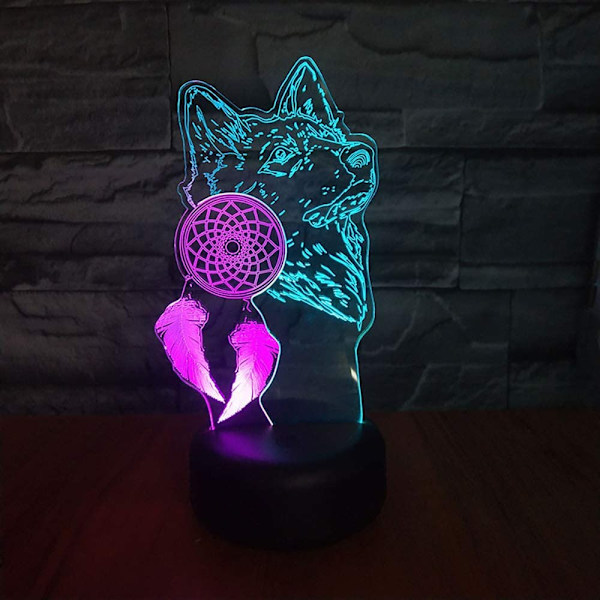 Ulve Drømmefanger Natlampe LED 3D Illusion Drømmefanger