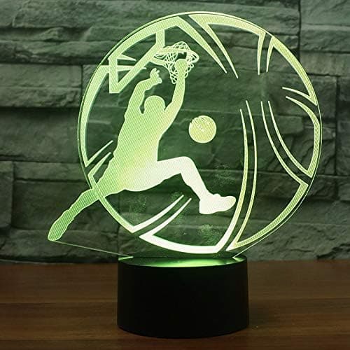 3D Basketboll Nattljus Bordsskiva Optisk Illusion Lampor
