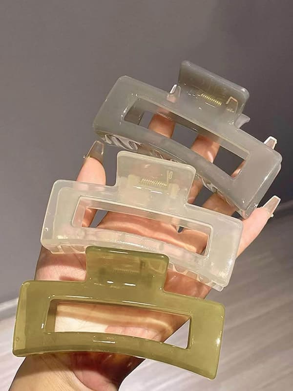 5 tum extra stora hårklämmor 4-pack, okrossbara stora rektangulära klämmor för tjockt hår, halkfria starka neutrala hårklämmor
