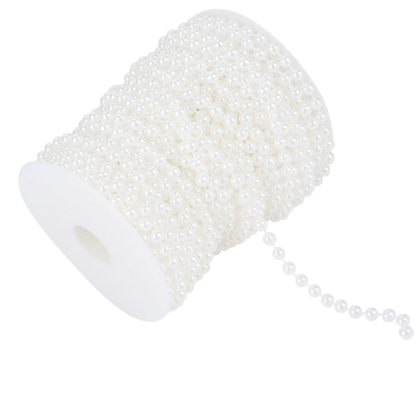 25m/rull Sliping Pearl Wire Beads Garland String DIY Bryllupsdekorasjon 6mm(hvit)