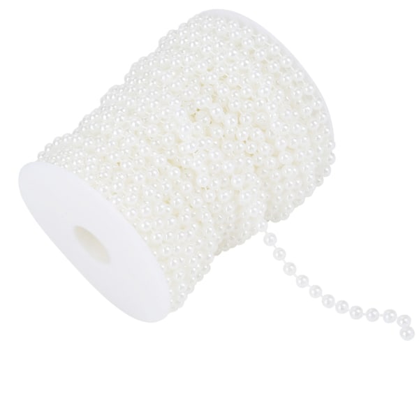 25m/rulla Hiontahelmi Langat Helmet Garland String DIY Hääkoriste 6mm(valkoinen)