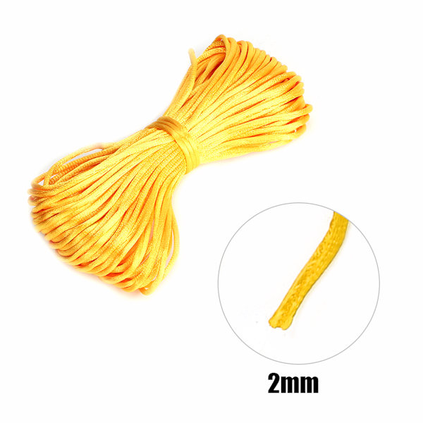 5 st flätad sladd 2mm x 20yard polyester flätad rep för DIY smyckestillverkning (gul)