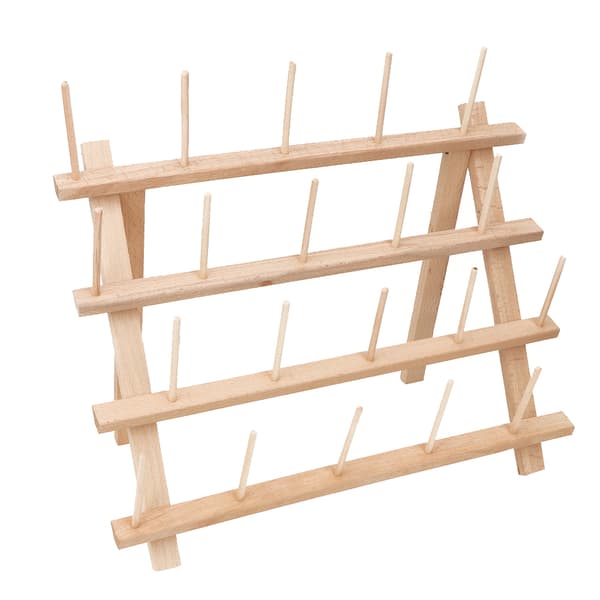 Træ 20 Spoler Kegle Tråd Stativ Rack Foldbar Syning Broderi Opbevaring Holder Organizer