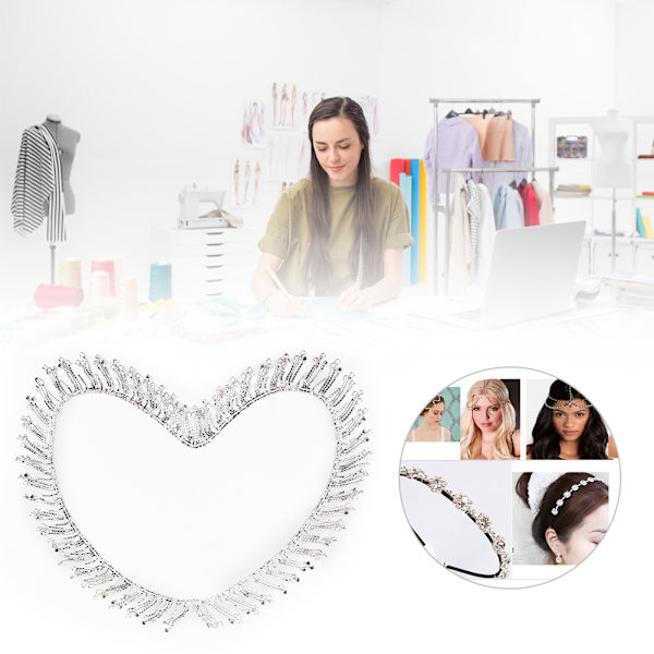 Rhinestone Tassel Chain Håndlaget DIY Tilbehør Strass Krystall Diamant Dekorasjon Kjede(Sølv)