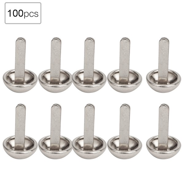 100 stk Soppformet Dekorasjon Nagler DIY Tilbehør for Vesker Sko Hatter Klær (10mm Sølv)