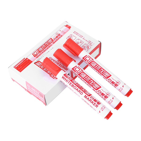 10 st set Oriental NOn-toxiska raderbara whiteboardpennor Skolmaterial (röd)