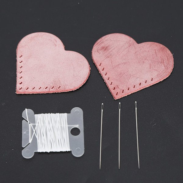 2 sæt hjerteformede stof hjørne side bogmærker markør DIY lædervarer symateriale Pink