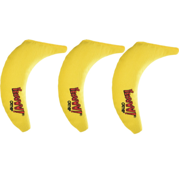 100% ekologisk kattmyntaleksak, gul banan 3-pack