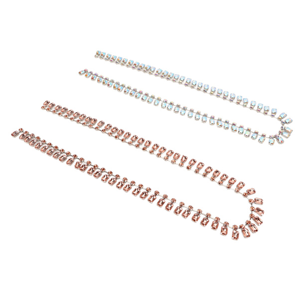 Rhinestone-kjede DIY kuttbar fargefast Champagne AB farge krystall rhinestone kjede trim for dekorasjon