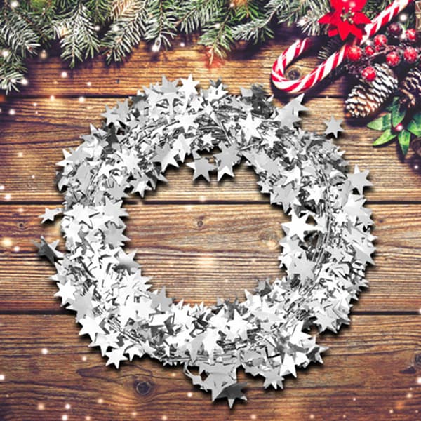 7,5 m Liten Stjernegarland Julepynt Bryllupsfest Dekorasjon Klær Tilbehør (Sølv)