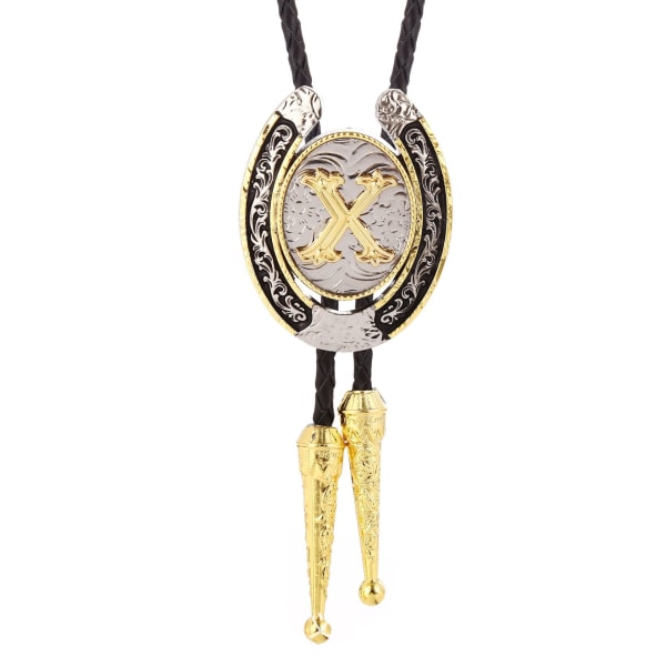 Vintage Bolo Tie för män - Initial Letter ABCDMJR till Z Wester X
