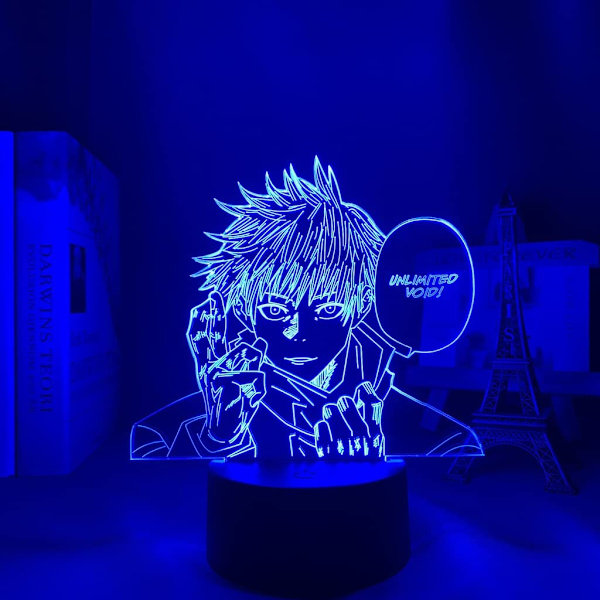 3D Illusion Jujutsu Kaisen LED Animelampa 16 Färgförändringar Fjärrkontroll Skrivbordsnattlampa (Ryomen Sukuna)