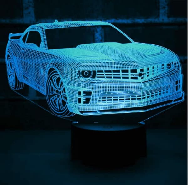 3D Bil Natlys Lampe Illusion 7 Farveskiftende Touch Swit