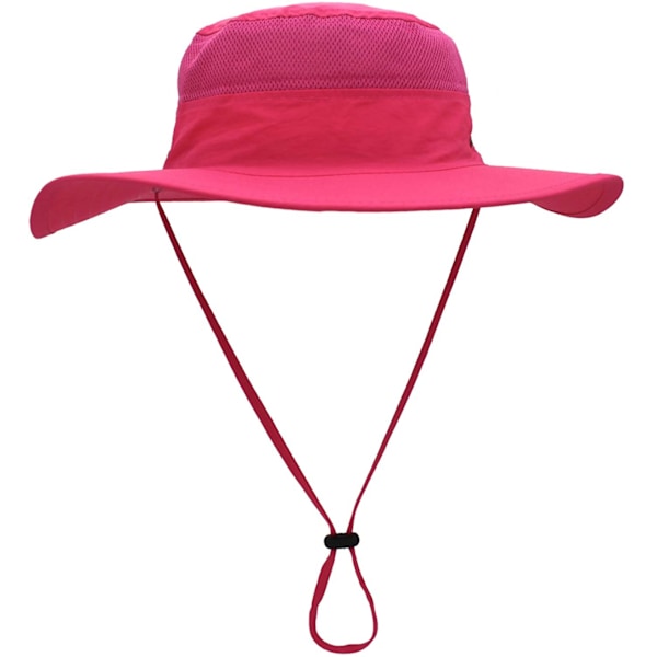 Hatt för män Solhatt UPF 50+ Bred Brätte Bucket Hat Vindtät Fiske Rose Red