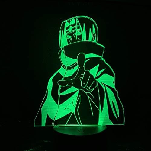 Naruto Kakashi Uchiha Sasuke 3D Illusjon Nattlys Lampe Sm