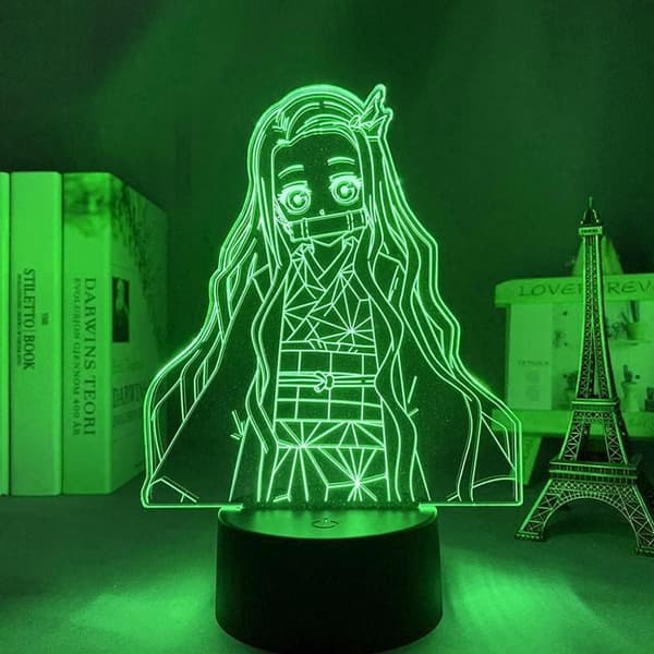 DS Lampe Figur Merch, Anime Gaver til Gutter Soverom, 3D Illusionslampe Tanjiro Nezuko Zenitsu Inosuke Lys