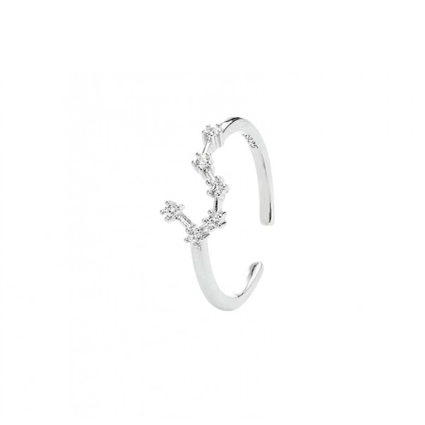 Horoskop Ring 925 Sterling Silver Statement Ring för Kvinnor