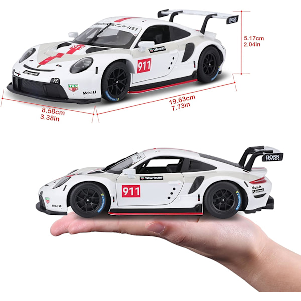 B18-28013 Porsche 911 RSR GT 1:24 mittakaavan valumuovimalliauto, Sekalaisia malleja ja värejä