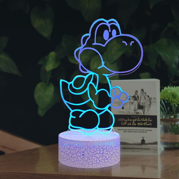 3D LED Nattlampe 16 Fargeendring Fjernkontroll Berøringssensor