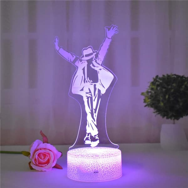 3D Illusion LED Natlampe USB Bordlampe 7 Farve Touch /
