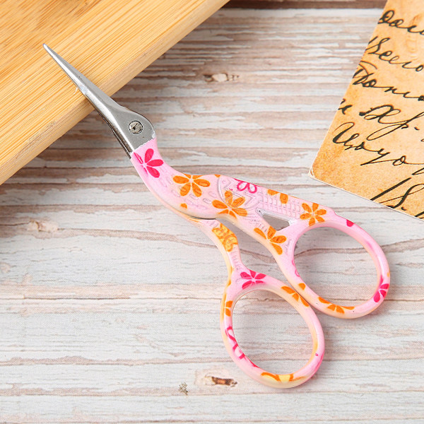 Nosturin sakset Retro DIY räätäli kangasleikkauskirjonta Kotitalous ompelutarvikkeet Kukka posliinin väri (Pieni vaaleanpunainen)