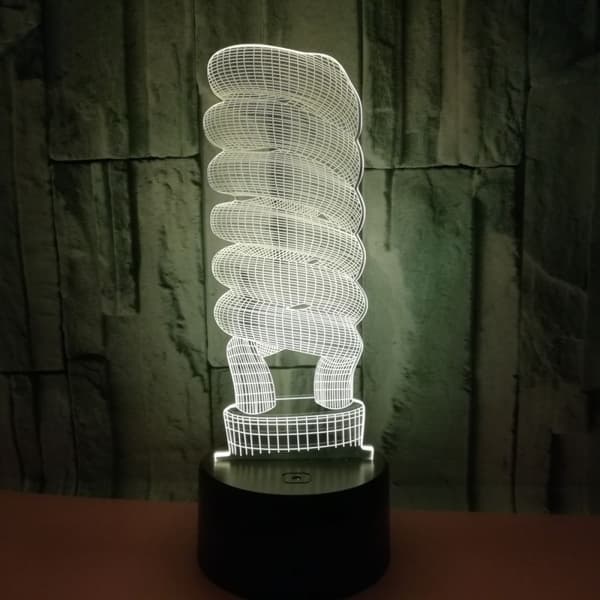 Sparelampe 3D Nattlys med Fjernkontroll og Berøringskontroll, Multi