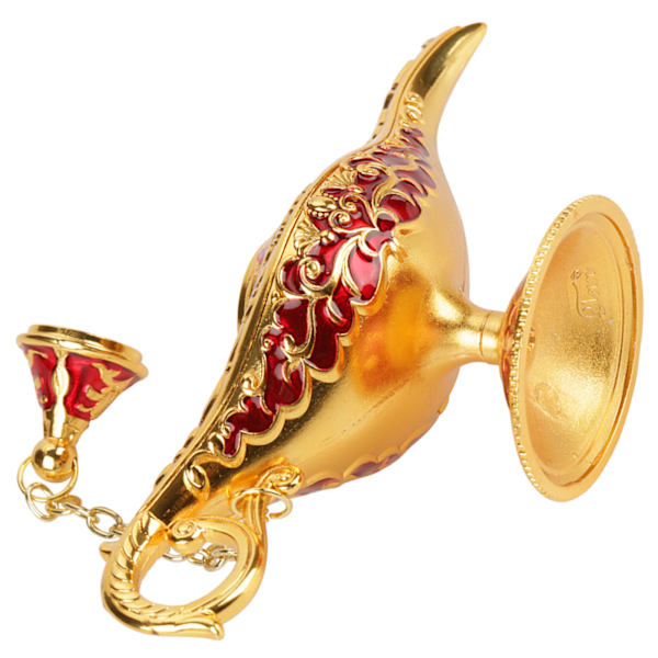 Metallskåret hul legendelampe hul Aladdin magisk ånd lys ønskepotte dekor (#1)