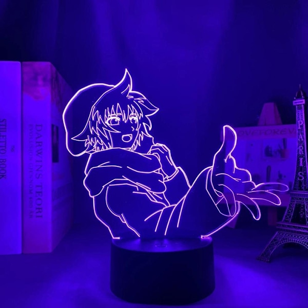 Shin Tsukimi Anime 3D Illusion Nattlampa Hemrumsdekoration Akryl LED-lampa Julgåva Lampor (16 Färger med Fjärrkontroll)