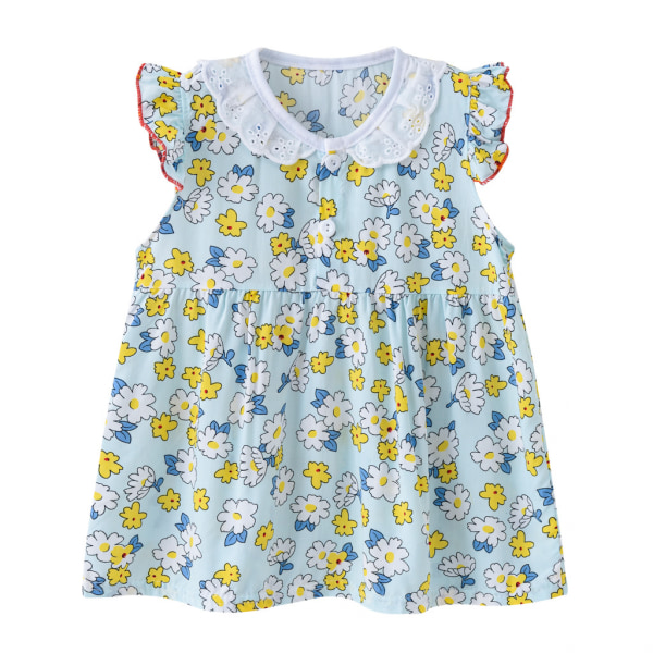 T-shirt och shorts för tjejer Set XL (Ljusblå blomma)