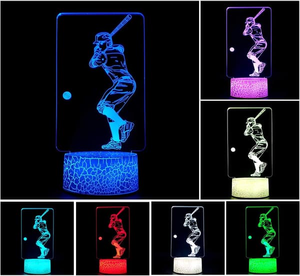 3D Illusjon Nattlys LED Skrivebordslampe Berøringskontroll 7 Farger