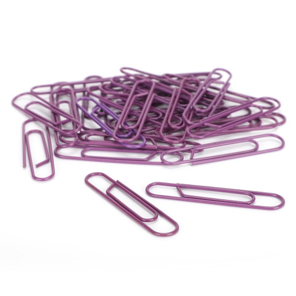 3 Set Pappersklämma Färgbelagd Kreativitet Styling Standard Kontorsmaterial Stora Lila