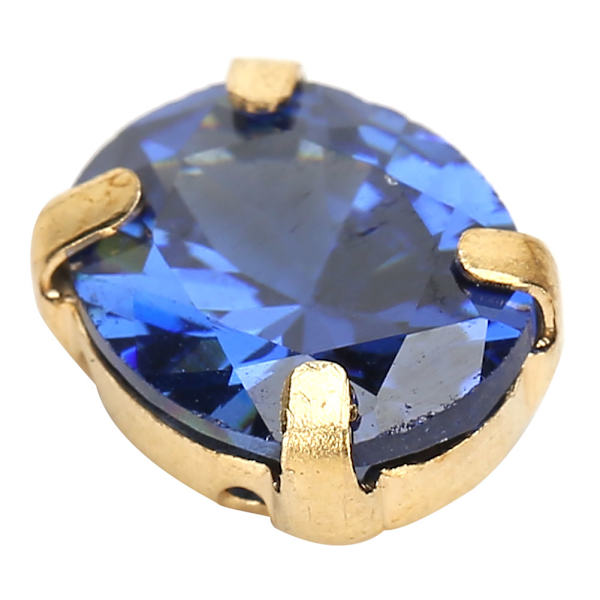 10 st Sömnad Zirkon Rhinestones Ellipsformad DIY Skor Kläder Tillbehör 8x10mm Royal Blå