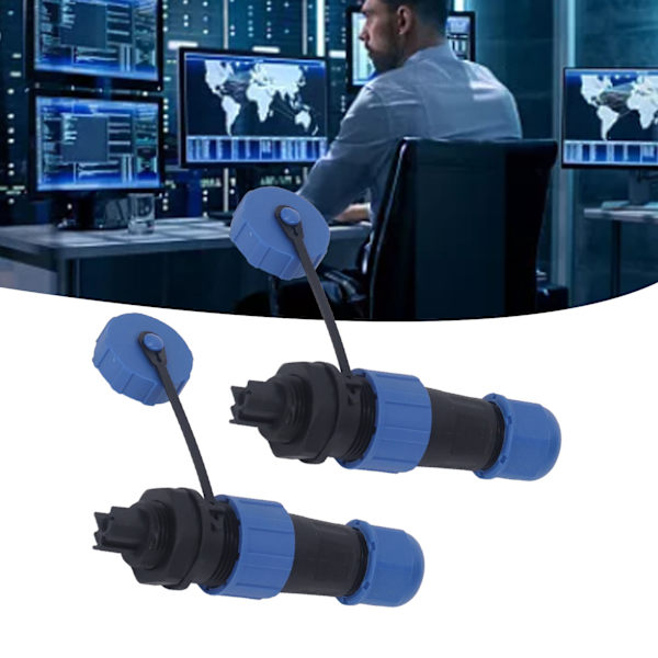 Luftfartskabelkontakt Sokkel LP13 Sveisefri IP68 Vanntett Hann Hun Bakmutter Type 2 Pin Ledningsplugg Sokkel 5A 380V