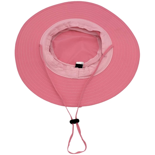 Hatt för män med solskydd UPF 50+, bred brätte, hinkhatt, vindtät fiskehatt Pink