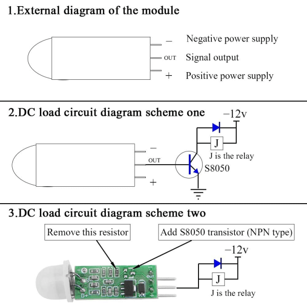 5 st HC-SR505 Micro Body Sensing Module PIR Rörelsesensor
