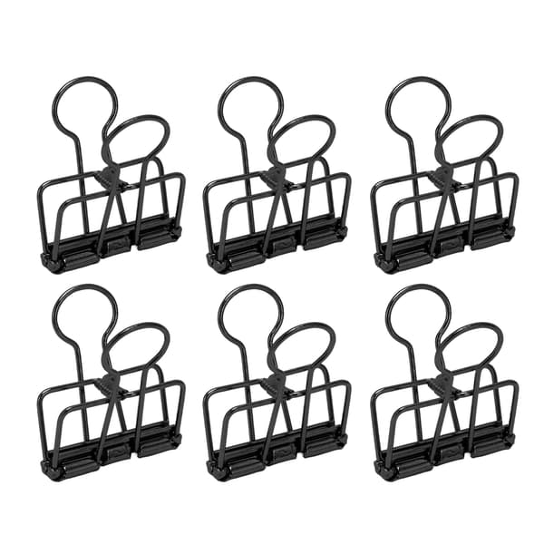 50 stk. hule mappe clips metal papirclips til dokumenter papirer testrapporter sort