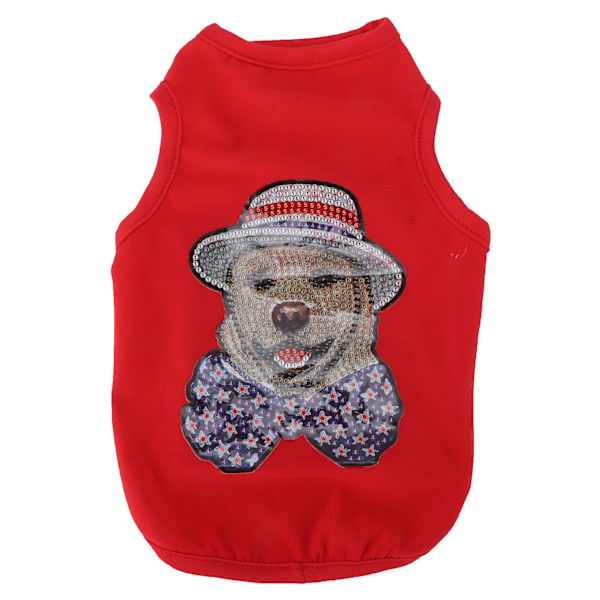 Hundeskjorte med Rhinestone-malede hundebeklædning Fashionable let hvalpesweatshirt til kæledyr, der bærer rød L