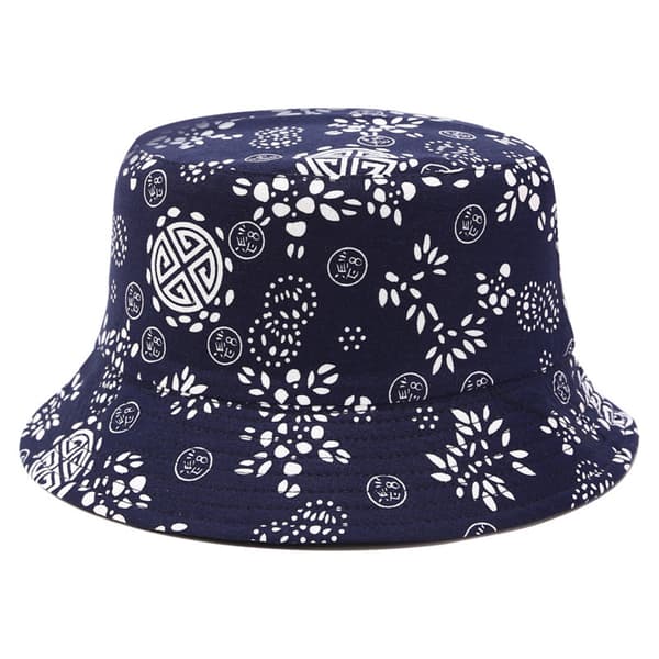 Blå og hvid porcelæns bucket hat strand fiskerhatte til A