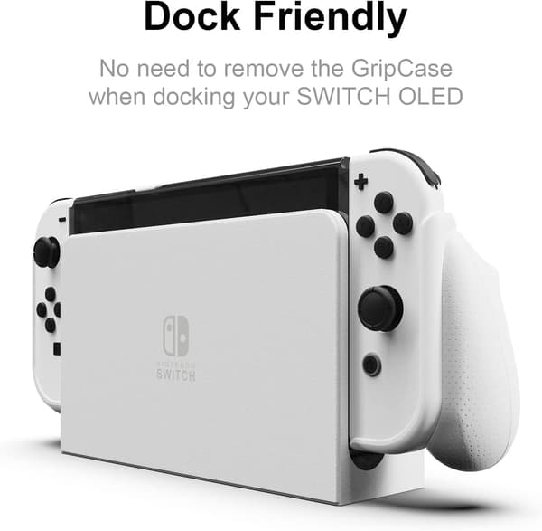 NeoGrip Bundle: Ergonomisk greb med udskiftelige greb [passer til alle håndstørrelser] til Nintendo Switch OLED og almindelig model
