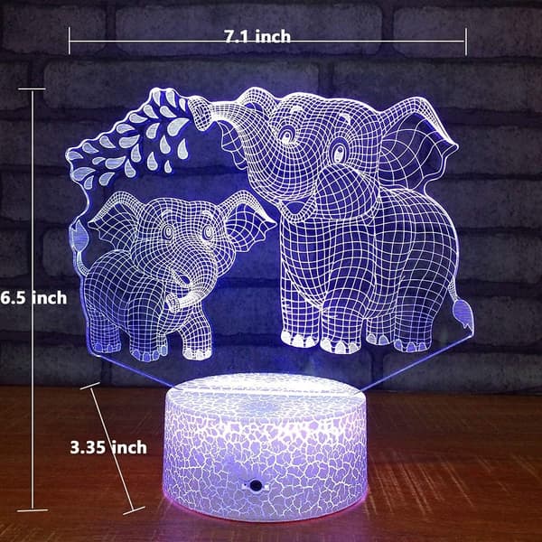 3D Natlampe til Gamer, 16 Farver, 4 Farveskift